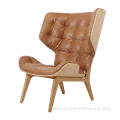Mammoth Lounge Chair Leather Natural ash Base